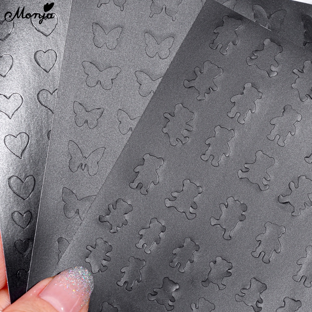 Miếng dán trang trí móng tay Monja họa tiết 3D DIY