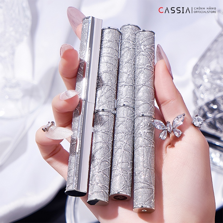 Set son thỏi lì ánh bạc điêu khắc 4 cây dưỡng môi lâu trôi, Set son nội địa trung mịn mượt như nhung, 4 màu nồng cháy