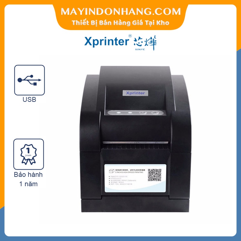 Máy in mã vạch Xprinter XP350B / Xprinter 350B in decal 2 tem và in vận đơn TMDT Shopee Giá Rẻ Nhất Shopee