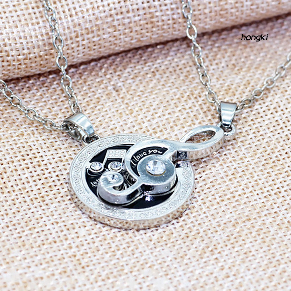 (Hàng Mới Về) Set 2 vòng cổ Mặt Hình Nốt Nhạc Và Mặt Trăng Thời Trang Cho Cặp Đôi