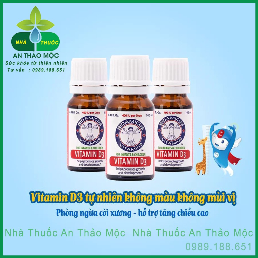 Bioamicus Vitamin D3 Bổ Sung Giúp Hấp Thụ Canxi Cho Trẻ Từ Sơ Sinh