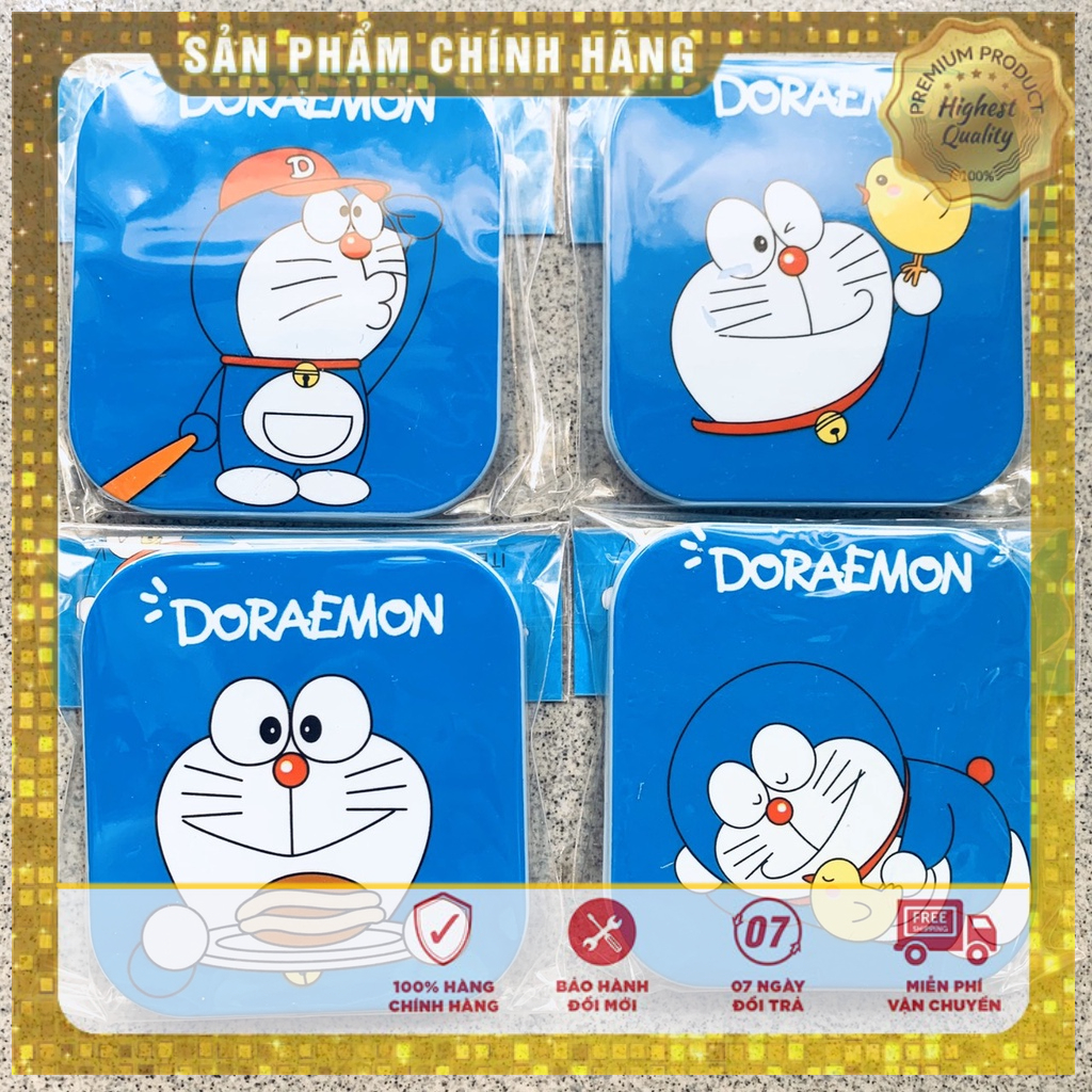 Gương lược, gương gấp, gương mini, kiếng có nắp cầm tay Doraemon dễ thương