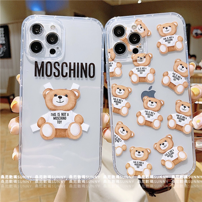 Ốp Điện Thoại Chống Sốc In Hình Gấu Moschino Cho iphone 13 11 12 pro max XR IX
