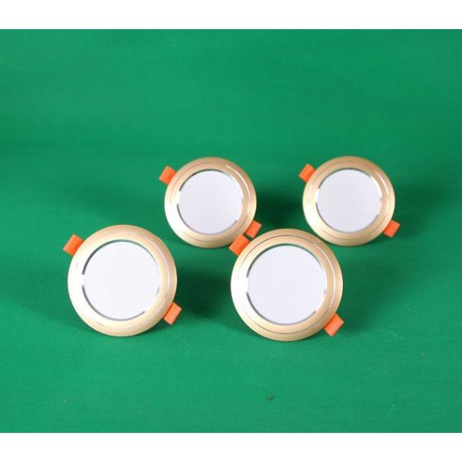 Bộ 20 Đèn Led âm trần đổi màu 7w vỏ vàng, đèn trang trí giá rẻ