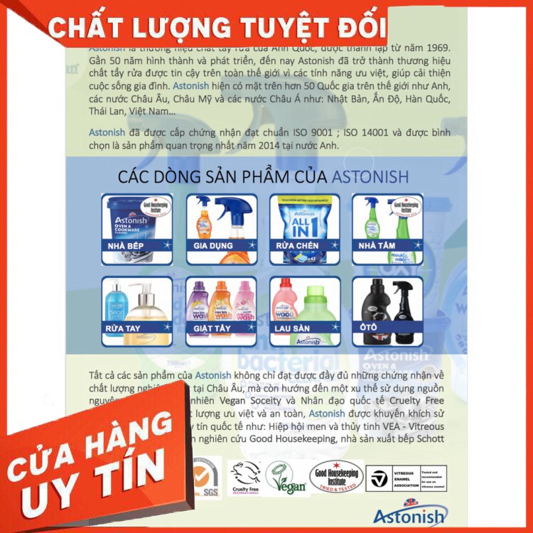 BỘT TẨY TRẮNG CHÉN BÁT / LY TÁCH ASTONISH C9622 Mới 100%