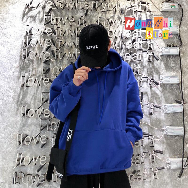 [Mã FATHANG5 giảm 10K đơn 50K] Áo Hoodie Trơn Màu Xanh Dương - Xanh Bích Cao Cấp Dáng Rộng Unisex Nam Nữ Mặc Được - MM