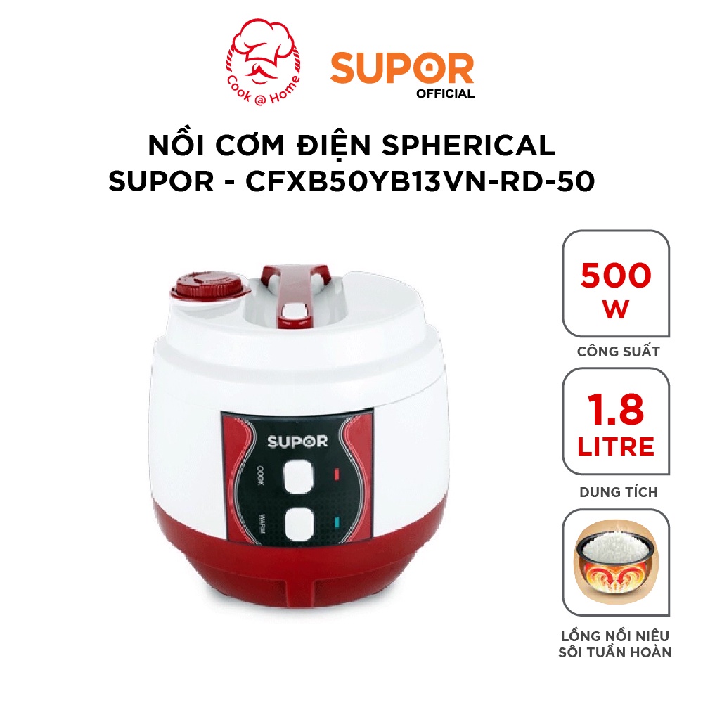 Nồi cơm điện Niêu Spherical Supor CFXB50YB13VN - 1.8L, 500W