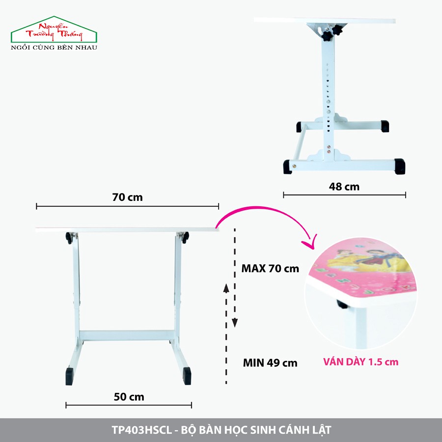 Bộ bàn học sinh tăng chỉnh chiều cao | Bộ bàn cánh lật - Nguyễn Trường Thắng Desk