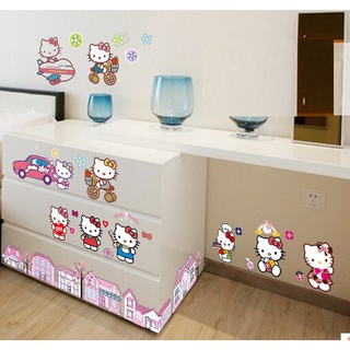 Decal dán tường decal trang trí Hello kitty 3 EB59 (Có sẵn keo)