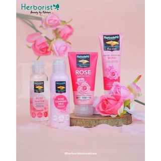 Image of Herborist Rose Water & Cleansing Milk 100ml | Herborist Sleeping Mask Rose 80gr & Facial Wash Rose 100ml