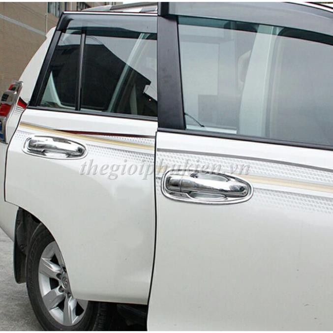 Ốp tay nắm, hõm cửa xe Toyota Land Cruiser Prado 2011-2021, mạ Crom cao cấp