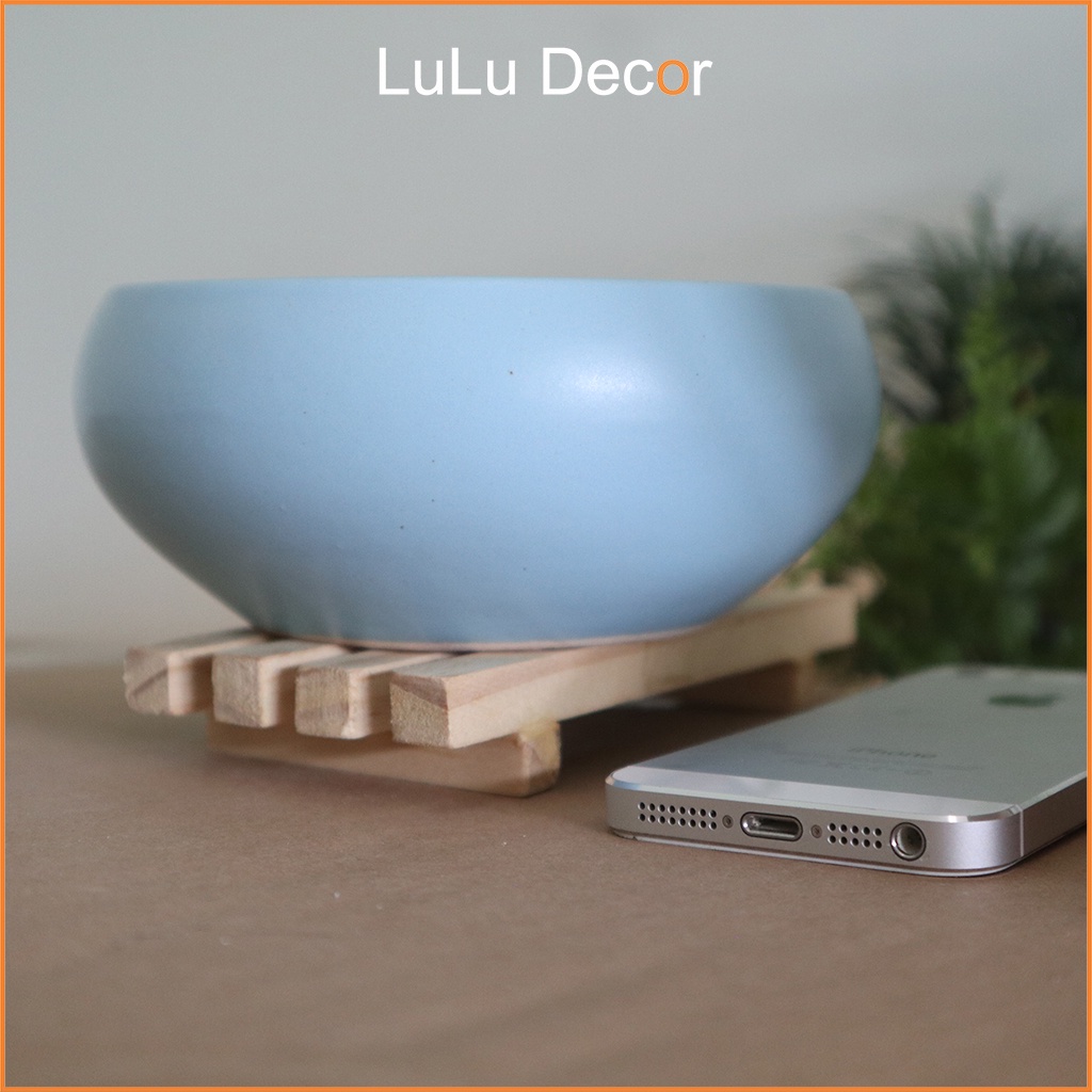 Chậu Trồng Cây - Chậu Men Trơn Bát Tràng 13x5cm, Chậu Trồng Sen Đá, Xương Rồng, Dương Xỉ, Cây Mini Để Bàn