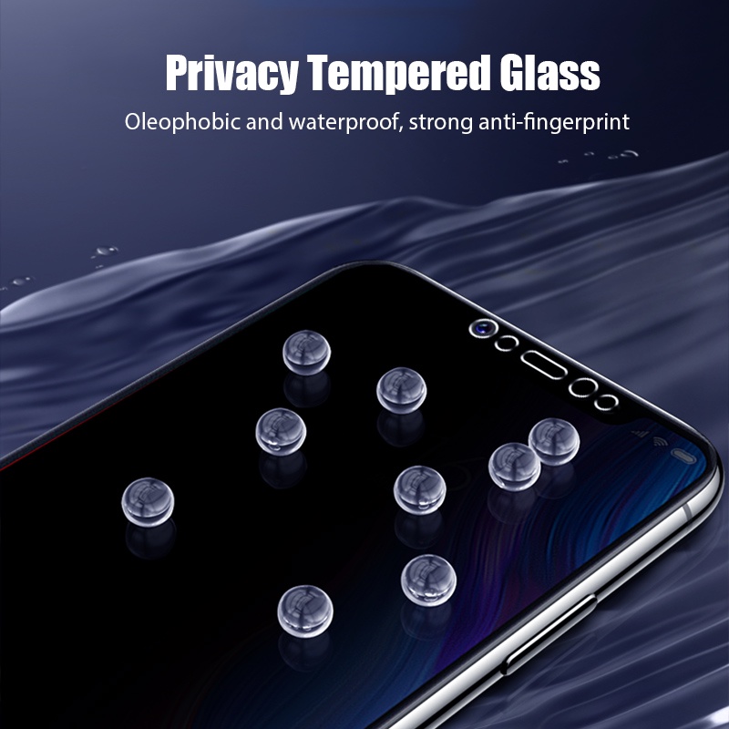 Kính Cường Lực Toàn Màn Hình Chống Nhìn Trộm Cho Xiaomi Mi 10T 9T Pro 5G 10 9 A3 X3 NFC M3 M2 F2 C3 Lite