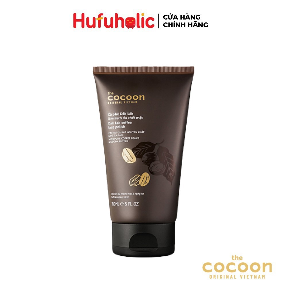 Tẩy da chết mặt COCOON làm sạch tế bào chết dưỡng ẩm mềm mịn chiết xuất từ cà phê Đắk Lắk COCN16