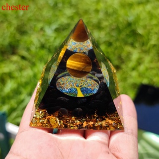 Kim tự tháp Orgone thạch anh tím EMF bảo vệ cân bằng năng lượng yoga thiền định