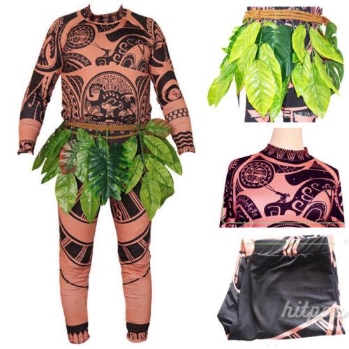 Set trang phục áo+quần hóa trang nhân vật Moana Maui đêm Halloween