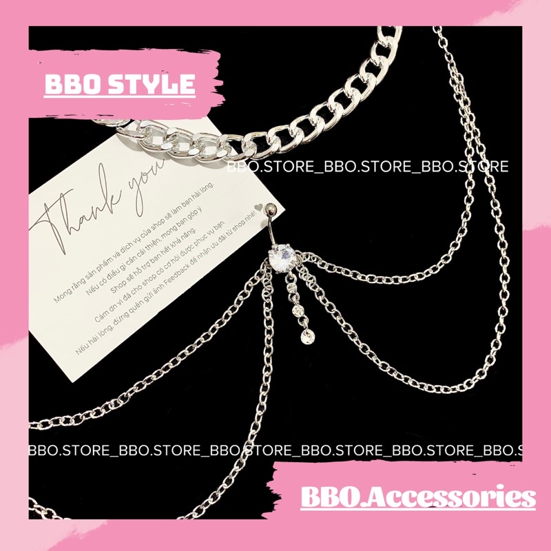 KHUYÊN RỐN XÍCH VÒNG BỤNG - KHUYÊN RỐN XÍCH ĐÔI - XÍCH 2 TẦNG