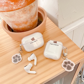 Vỏ trong suốt đựng bảo vệ cho hộp sạc tai nghe Airpods 1 / 2 Pro 3 họa tiết gấu dễ thương