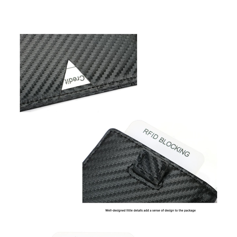 Ví Đựng Thẻ Bằng Sợi Carbon RFID Dành Cho Nam Nữ