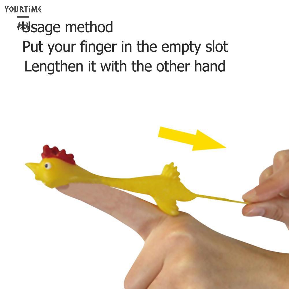 Đồ chơi 11.5cm Novelty Joke Finger Toys Stretchy Flying Laugh Turkey Sticky Chicken