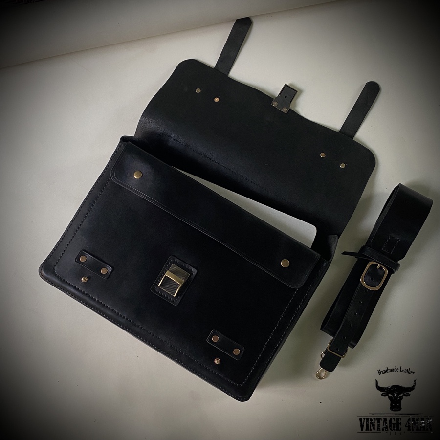 Cặp da công sở phong cách vintage cổ điển handmade leather | BigBuy360 - bigbuy360.vn