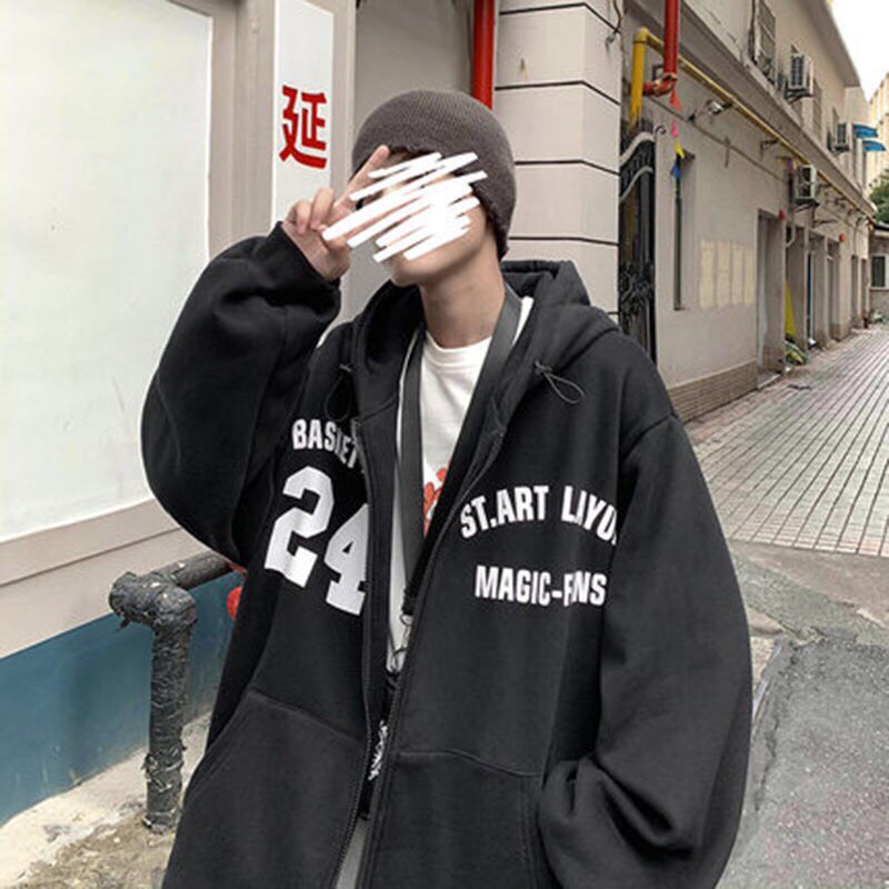 Áo Khoác Nỉ Hoodie Mũ 2 Lớp F24 Dáng Rộng Unisex Kéo Khoá Phong Cách Hàn Quốc(Hàng Sẵn-Ảnh Thật)