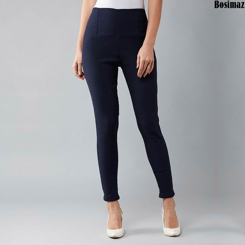 Quần Legging Nữ Bosimaz MS212 dài túi sau màu xanh navy cao cấp, thun co giãn 4 chiều, vải đẹp dày, thoáng mát.