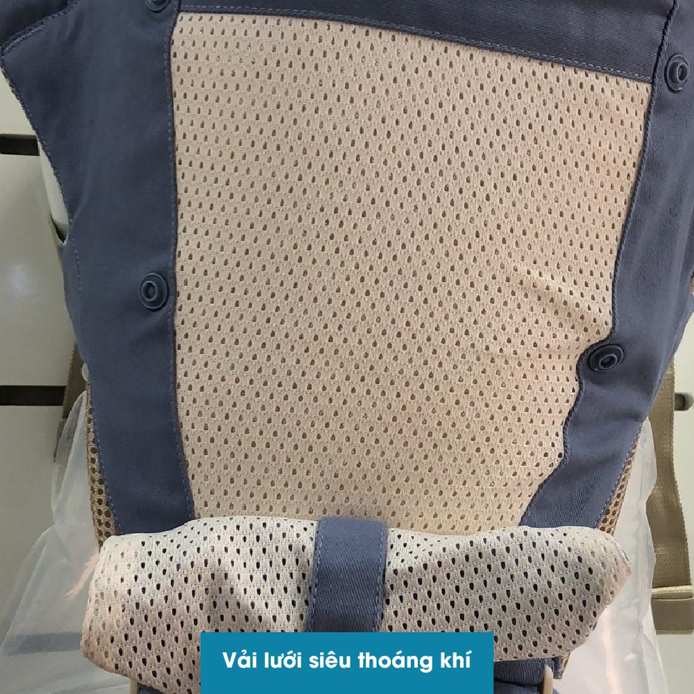 Địu ngồi trẻ em cao cấp Air mesh - siêu mềm thoáng khí 4 tư thế Comfybaby HC003 cho bé từ sơ sinh trở lên có mũ đỡ đầu