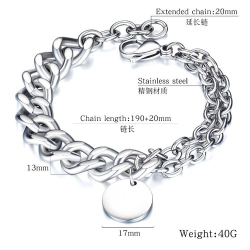 Lắc Tay Nam Dây Xích Titan Ko Đen TT 3249