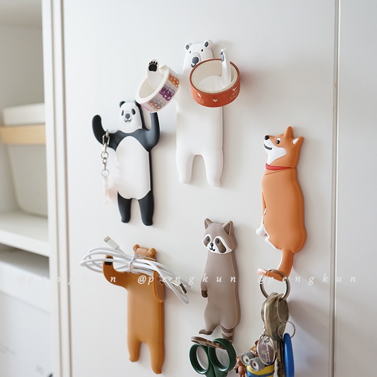 Móc Treo Đồ Dán Tường Mềm Mại Không Để Lại Dấu Hình Động Vật Hoạt Hình Dễ Thương