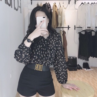 Xả lỗ ri Sơ mi hoa tiểu thư
