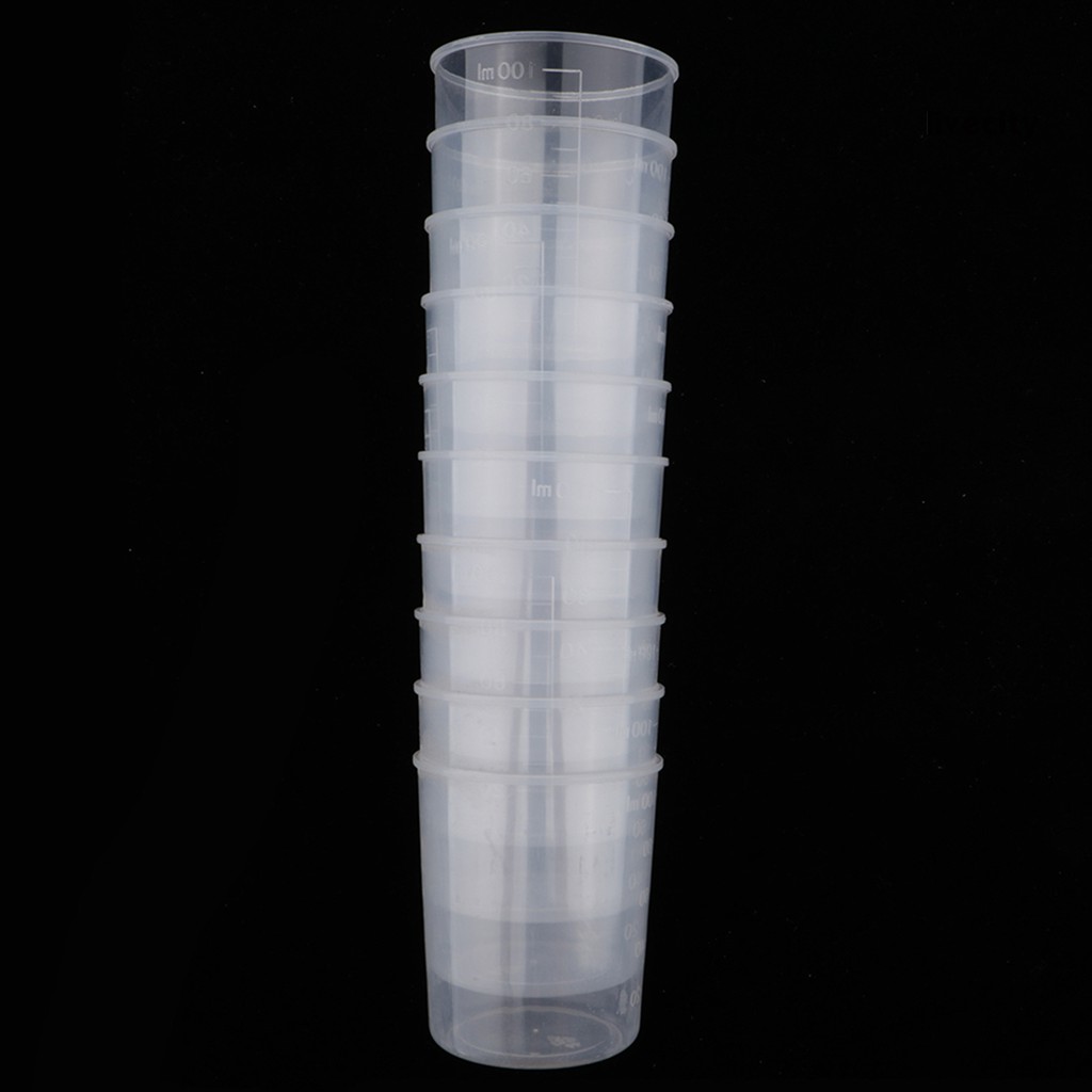 Set 10 Cốc Nhựa Đo Lường 100ml Tiện Dụng Cho Nhà Bếp