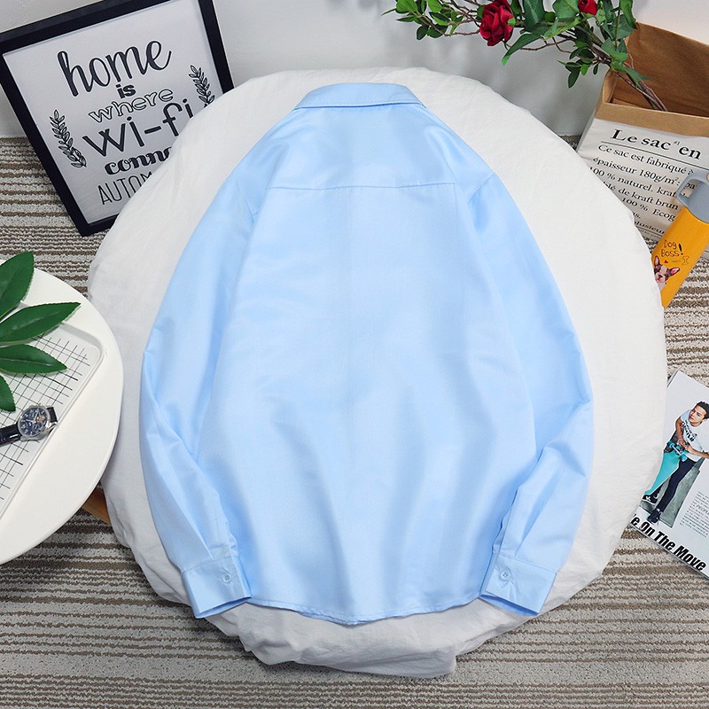 Men's office fashion solid color long sleeve shirt