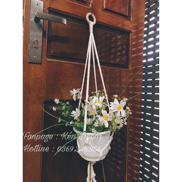 Dây treo chậu hoa phong cách retro xinh xắn trang trí nhà cửa