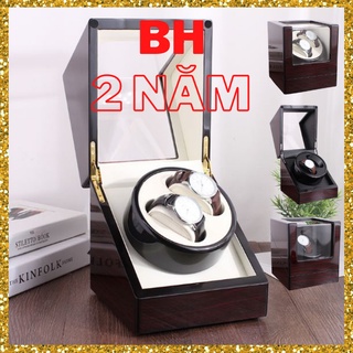 Hộp đựng đồng hồ cơ - hộp lắc đồng hồ 2 xoay vỏ gỗ và bọc da cao cấp