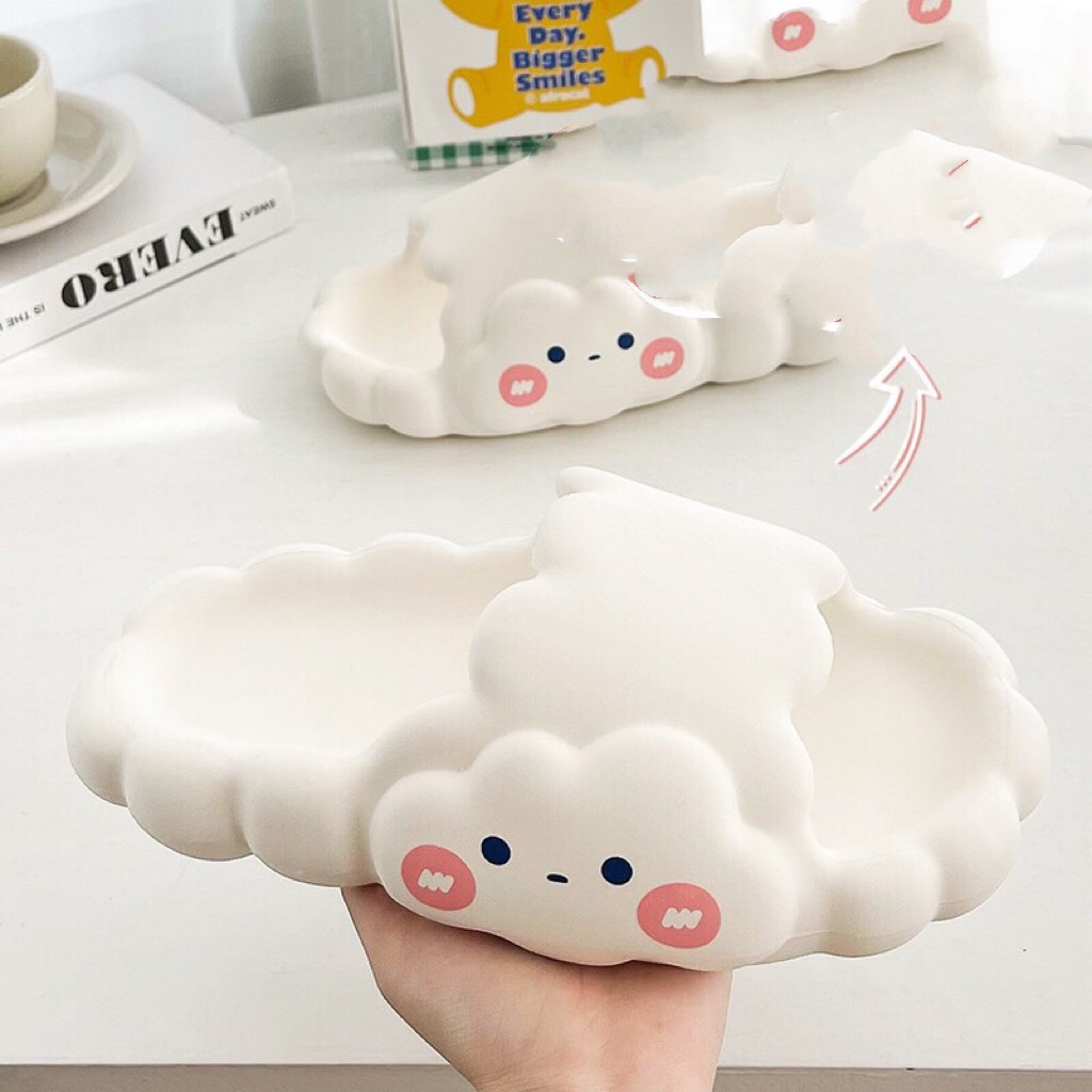 Dép lê nữ  , dép bánh mỳ quai ngang nữ hình mây xinh nhẹ mềm cực êm 101