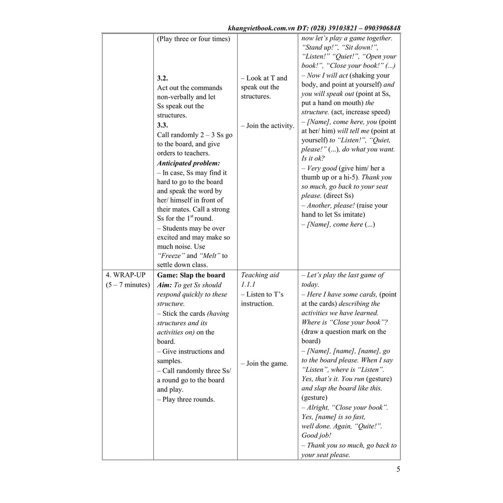 Sách Thiết kế bài giảng tiếng anh Lớp 3 Tập 1