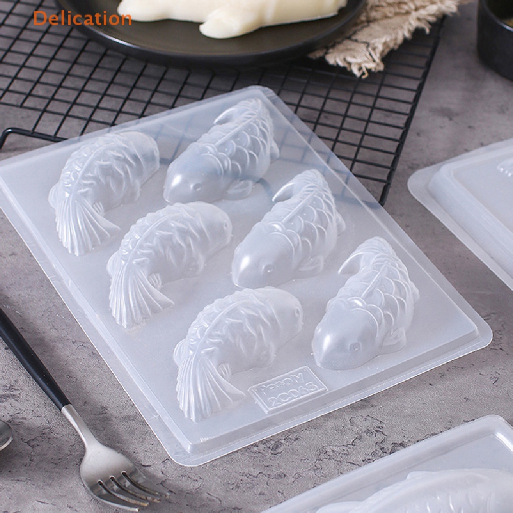 1 Khuôn Silicone Làm Bánh / Xà Phòng 6 Lỗ Hình Cá Chép 3D DIY