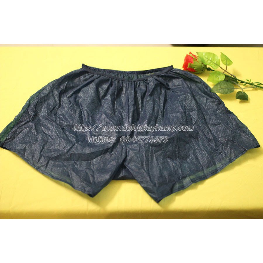-Hàng nhập khẩu Set 5 cái quần lót giấy nam màu đen quần short vải không dệt loại dùng 1 lần dùng khi đi spa an toàn chấ