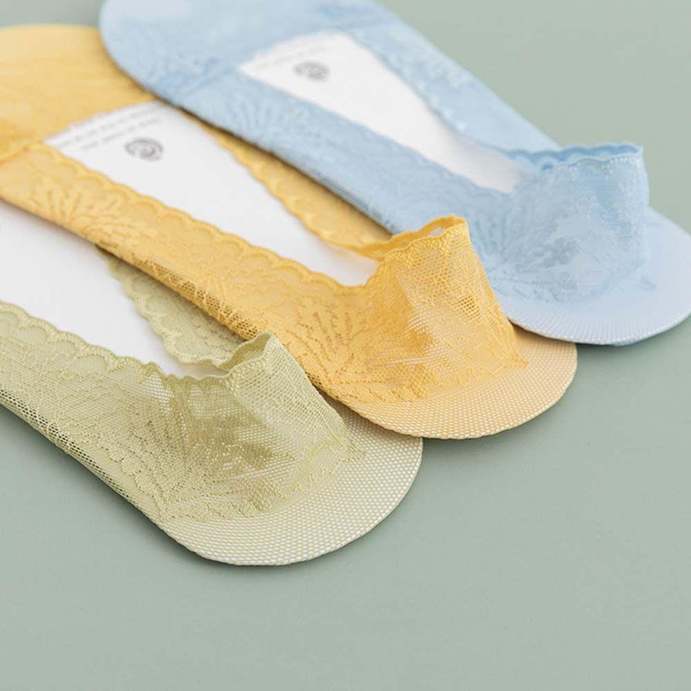 Đôi Vớ Thuyền Phối Ren Mềm Mại Chống Trượt