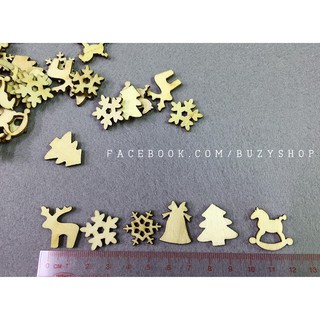 ( bộ 6 cái) hình gỗ trang trí giáng sinh, scrapbook, thiệp [nguyên liệu thủ công, phụ liệu handmade]