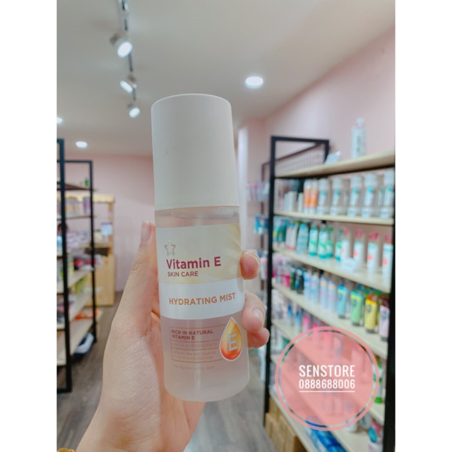 XỊT KHOÁNG VITAMIN E SKIN CARE HYDRATING MIST SUPERDRUG