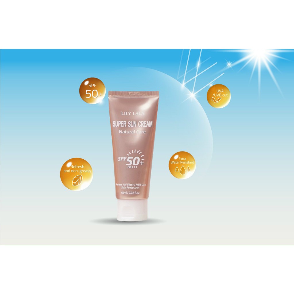 Kem Chống Nắng Super Sun Cream .Natural Care mỹ phẩn LILYLALA nhập khẩu hàn quốc