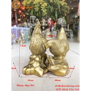 Cặp gà trống mái bằng đồng – biểu trưng cho hạnh phúc gia đình