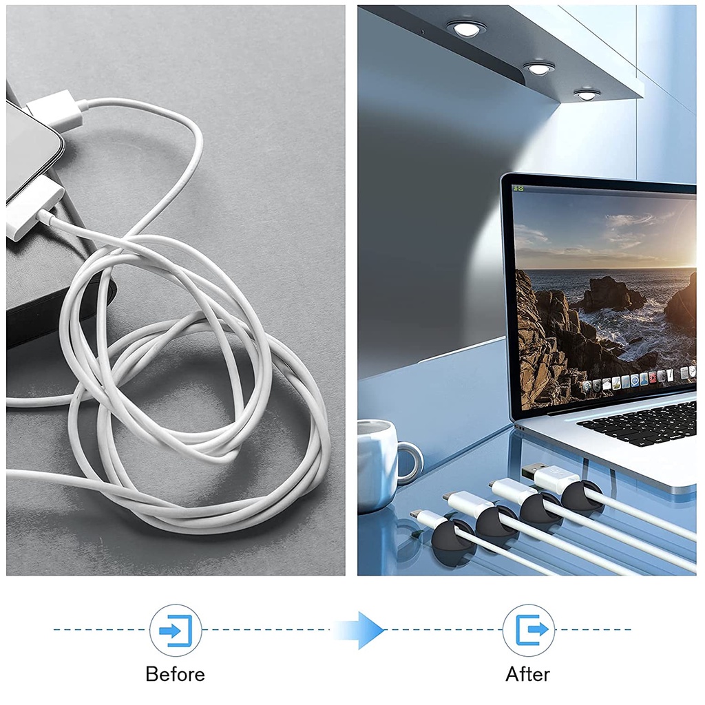 Dụng Cụ Quấn Dây Cáp USB Bằng Silicone Gọn Gàng Sắp Xếp Gọn Gàng Cho Chuột / Xe Hơi