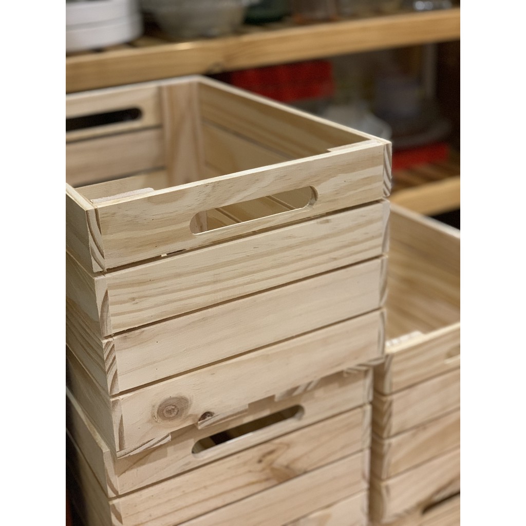 [HÌNH THẬT] Thùng gỗ thông sơn màu theo yêu cầu - Hộp gỗ decor trang trí shop đẹp | BigBuy360 - bigbuy360.vn