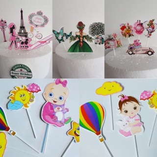 Set cắm giấy cô gái trang trí bánh kem sinh Nhật cho bé gái