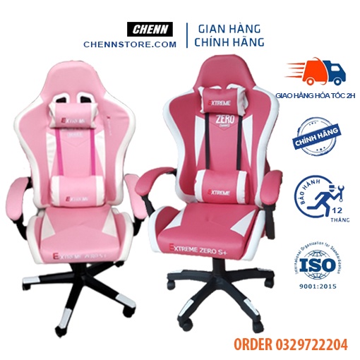 Ghế gaming Zero S (màu hồng), Full chức năng nâng hạ ngã lưng xoay 360, ghế livestream màu hồng cho nữ.