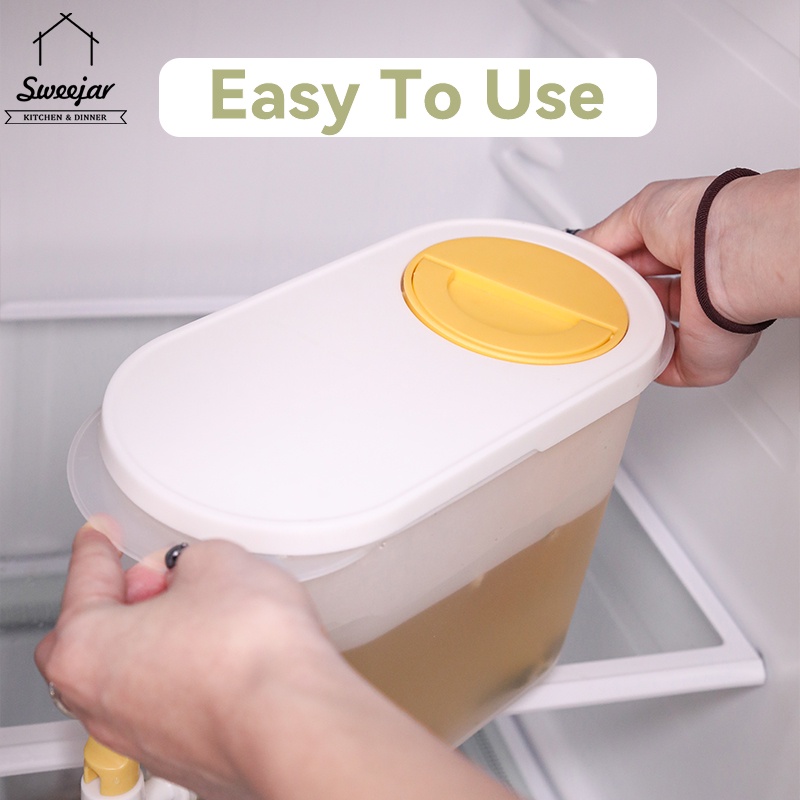 Bình đựng nước nóng lạnh Sweejar 3.9l có vòi rót chịu nhiệt cao tiện dụng cho tủ lạnh/ nước trái cây