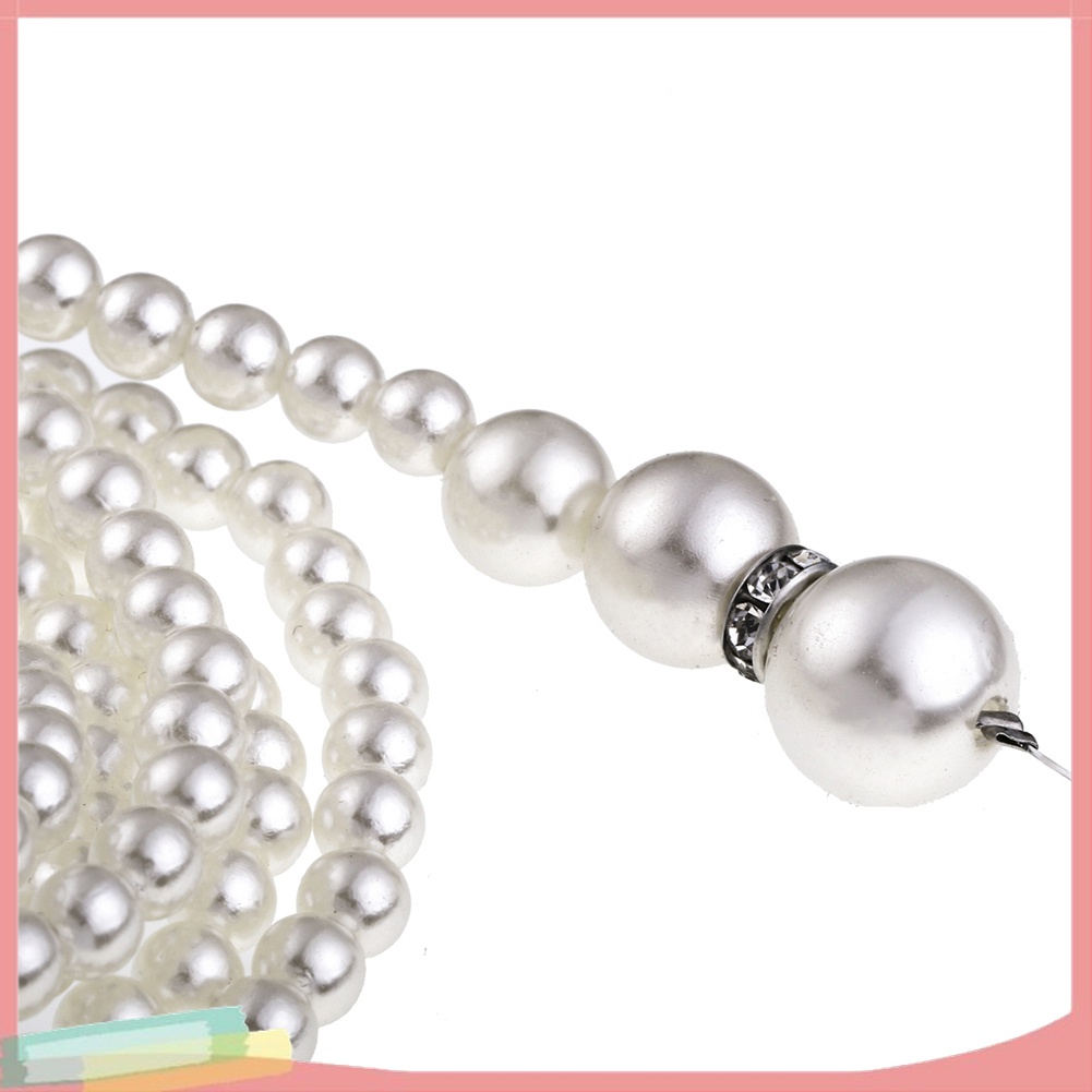 [LK] - 2 Vòng Cổ Dài Thắt Nút Giả Ngọc Trai Hai Lớp Cho Nữ